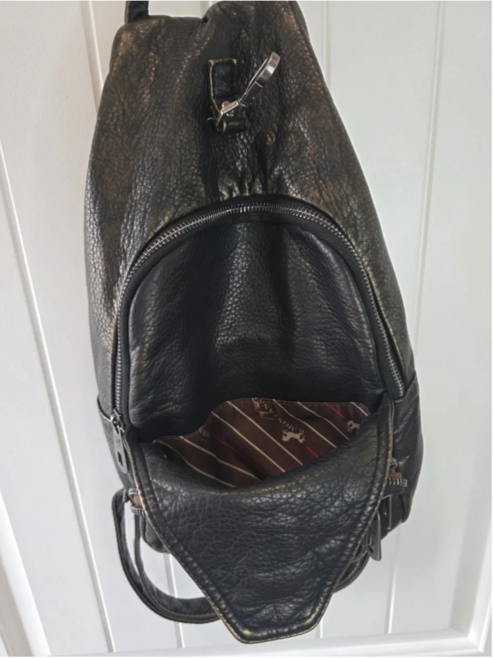 Montana West Select Black Sling Backpack Faux Leather Crossbody Travel Bag Purse